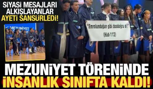 Yeditepe Üniversitesi'nin mezuniyet töreninde rezalet: Ayeti sansürlemeye kalkıştılar!