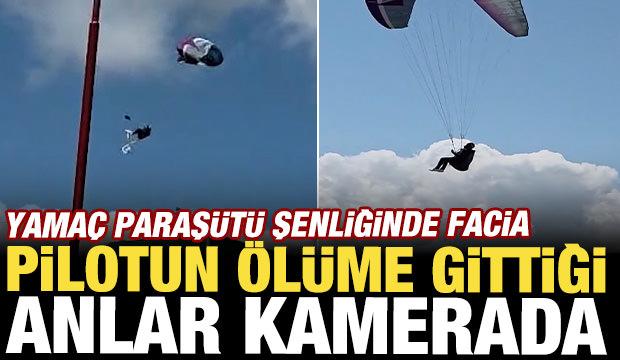 &Ccedil;orum'da yama&ccedil; paraş&uuml;t&uuml; pilotunun d&uuml;şme anı kamerada