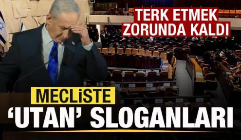 Netanyahu'ya büyük şok! Mecliste 'utan' sloganları! Terk etmek zorunda kaldı