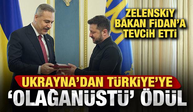 Ukrayna'dan Türkiye'ye 'olağanüstü' ödül! Zelenskiy, Bakan Fidan'a tevcih etti