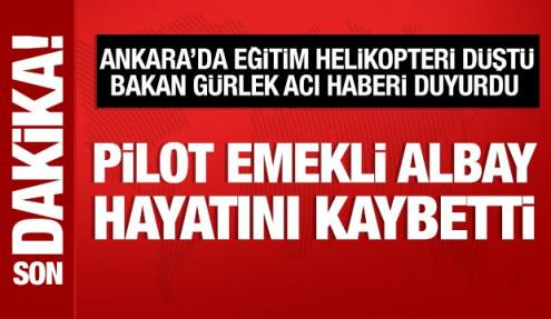 Ankara'da eğitim helikopteri düştü: Pilot hayatını kaybetti