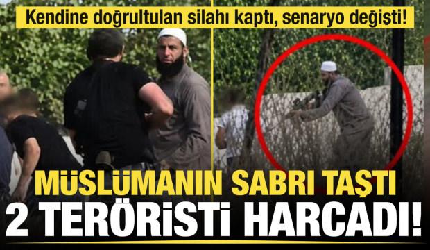 Batı Şeria'da Filistinli Müslüman İsrailliden kaptığı silahla böyle kendini savundu