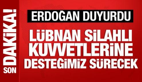 Cumhurbaşkanı Erdoğan, Lübnanlı mevkidaşı ile ortak açıklama yapıyor