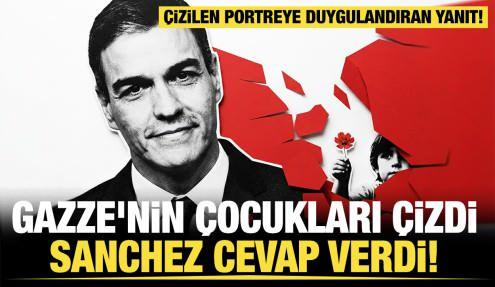Gazze'den çizilen portreye Sanchez'den duygulandıran yanıt: İspanyol halkı sizi unutmuyor