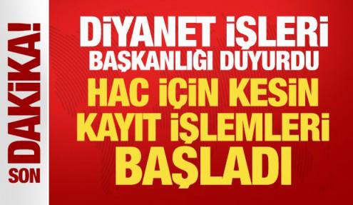 Hac için kesin kayıt işlemleri başladı
