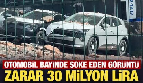 Kağıthane’de duvar otoparka doğru çöktü: 12 sıfır araçta 30 milyon liralık hasar oluştu