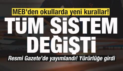 MEB'den okullarda yeni kurallar! Resmi Gazete'de yayımlandı! Tüm sistem değişti