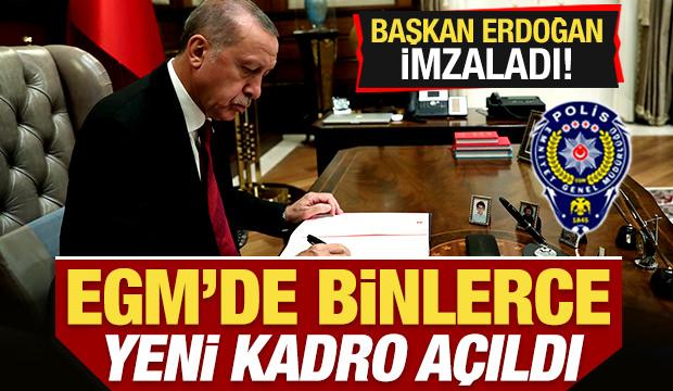 Başkan Erdoğan imzaladı! Emniyet Genel Müdürlüğü'nde 6 bin 250 yeni kadro açıldı