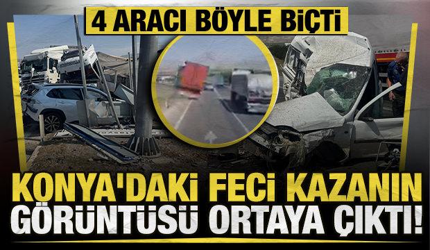Freni patlayan tır karşı şeride ge&ccedil;ip dehşet sa&ccedil;tı: Feci kaza saniye saniye kamerada