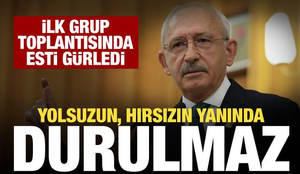 Kılıçdaroğlu'ndan ilk grup toplantısında sert sözler: Hırsızın yanında durulmaz!