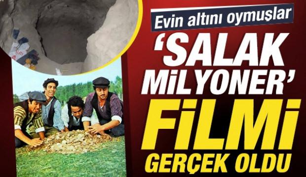 ‘Salak Milyoner’ filmi gerçek oldu: Evin altında metrelerce define çukuru kazdılar