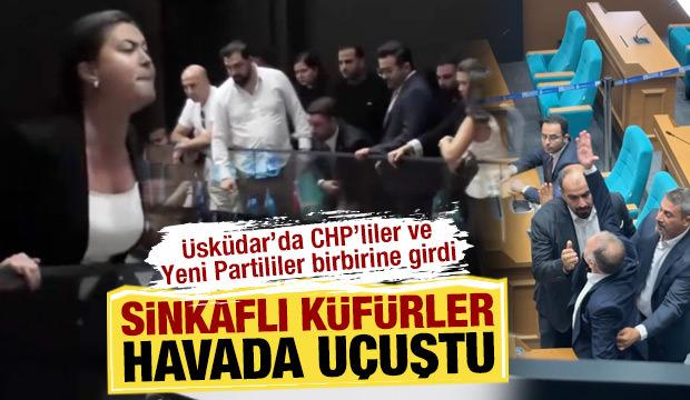 &Uuml;sk&uuml;dar&rsquo;da CHP'liler ve Yeni Partililer birbirine girdi: &lsquo;Alayınızı&hellip;&rsquo;