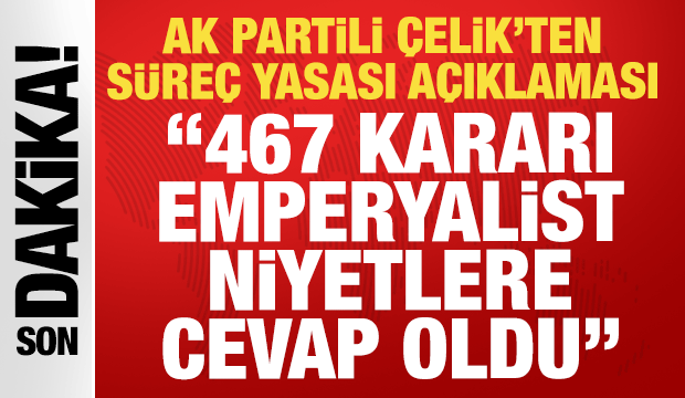 AK Partili Çelik: Terörsüz Türkiye için tarihi bir yasal zemin oluşturuldu