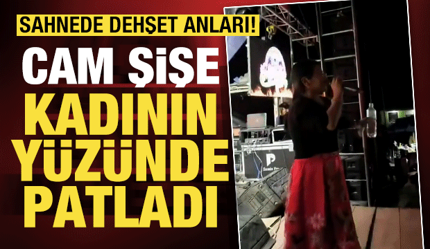 Fırlatılan cam şişe y&uuml;z&uuml;nde patladı! Peru'da sahnede dehşet anları