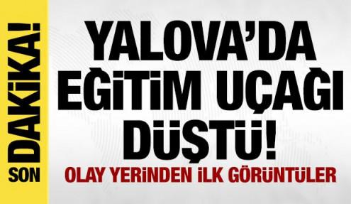 Son dakika: Yalova'da eğitim uçağı düştü!