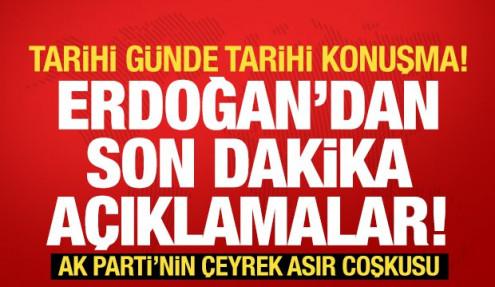 Tarihi mitingte tarihi konuşma! Cumhurbaşkanı Erdoğan'dan son dakika açıklamalar!