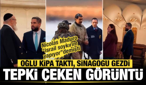 Tepki çeken görüntü... Maduro'nun oğlu kipa taktı, sinagogunu ziyaret etti