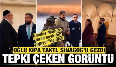 Tepki çeken görüntü... Maduro'nun oğlu kipa taktı, sinagogunu ziyaret etti
