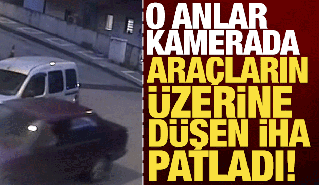 Trabzon'da araçların üzerine DÜŞEN insansız hava aracı patladı!