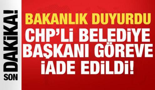 Bakanlık duyurdu: CHP'li Balçova Belediye Başkanı göreve iade edildi!