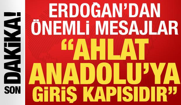 Cumhurbaşkanı Erdoğan, Ahlat'ta konuşuyor
