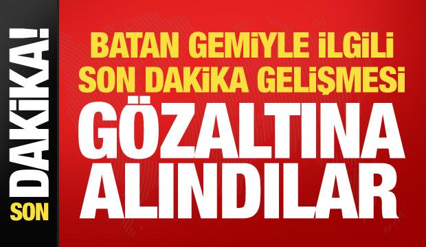 Girne'de batan geminin kaptanı ve 7 kişi gözaltına alındı