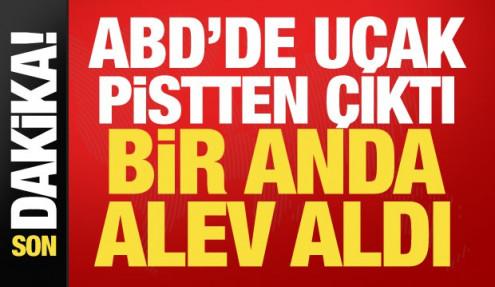 ABD'de korku dolu anlar! Amazon'a ait uçak iniş sırasında pistten çıktı