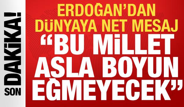 Cumhurbaşkanı Erdoğan'dan dünyaya Sivas Kongresi mesajı: Bu millet asla boyun eğmeyecek