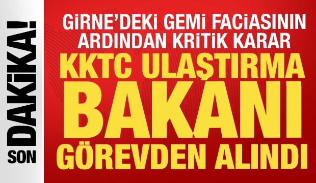 Gemi faciası sonrası kritik karar: KKTC Ulaştırma Bakanı Erhan Arıklı görevden alındı