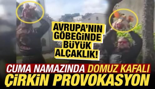 Cuma namazından çirkin saldırı: Yüksek sesle müzik çalıp domuz kafası gösterdiler