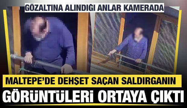 Maltepe&rsquo;de dehşet sa&ccedil;an silahlı saldırganın g&ouml;zaltına alındığı anlar kamerada