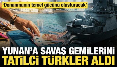 Yunan'ın savaş gemilerini tatilci Türkler aldı