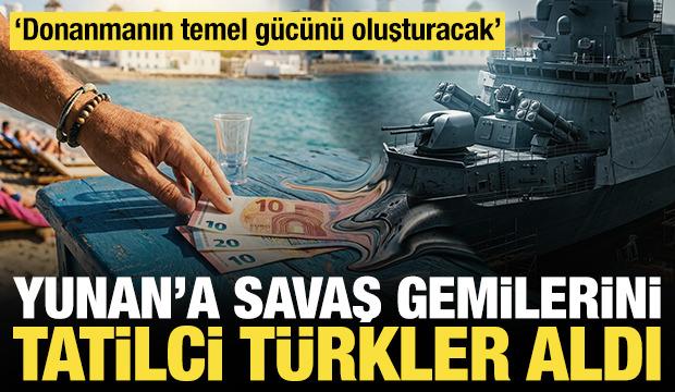 Yunan'ın savaş gemilerini tatilci Türkler aldı