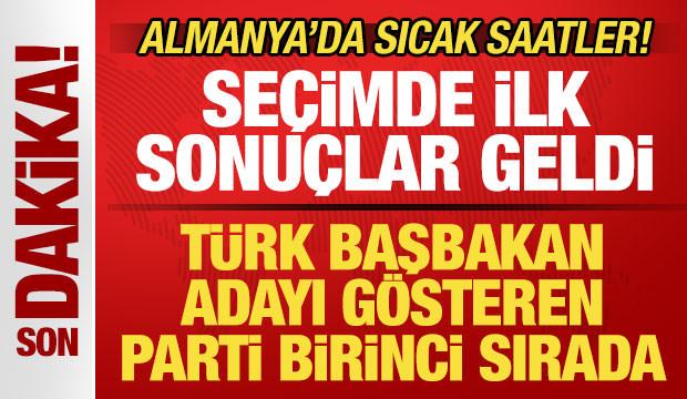 Almanya'da sıcak saatler! Seçimde ilk sonuçlar geldi! Türk Başbakan adayının partisi önde