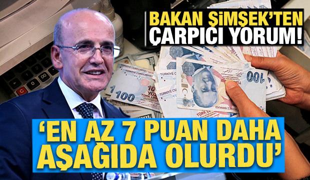 Bakan Şimşek'ten &ccedil;arpıcı enflasyon yorumu! 'En az 7 puan daha aşağıda olurdu'