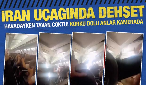 İran'da korku dolu anlar: Boeing 737 acil iniş yaptı, tavan panelleri &ccedil;&ouml;kt&uuml;