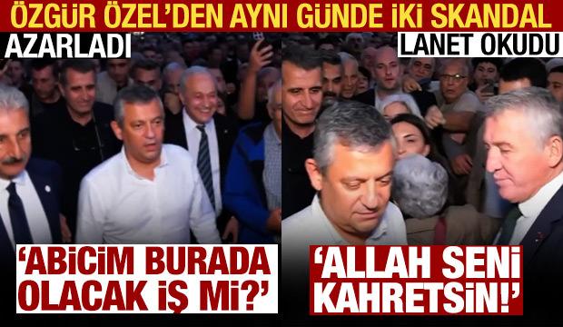 Özgür Özel'den bir günde iki skandal: Bir vatandaşı azarladı, bir vatandaşa lanet okudu