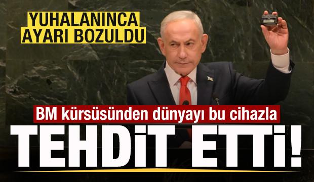 BM k&uuml;rs&uuml;s&uuml;nde yuhalandı ayarı bozuldu! D&uuml;nyayı cihazla tehdit etti