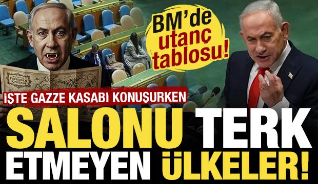BM'de utanç tablosu! İşte Netanyahu konuşurken salonu terk etmeyen ülkeler!