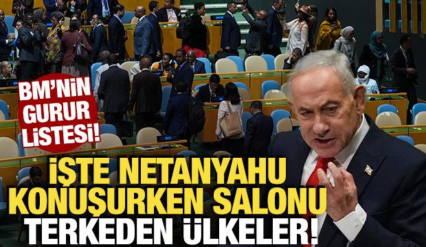 BM'nin gurur listesi! İşte Netanyahu konuşurken salonu terkeden ülkeler