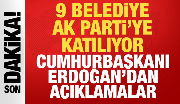 AK Parti'ye katılımlar devam ediyor: Cumhurbaşkanı Erdoğan rozetleri takıyor