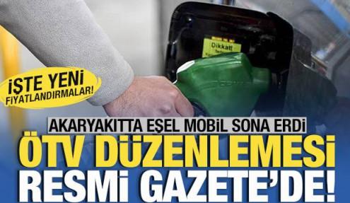 Akaryakıtta eşel mobil sona erdi! Benzinde ÖTV düzenlemesi Resmi Gazete'de