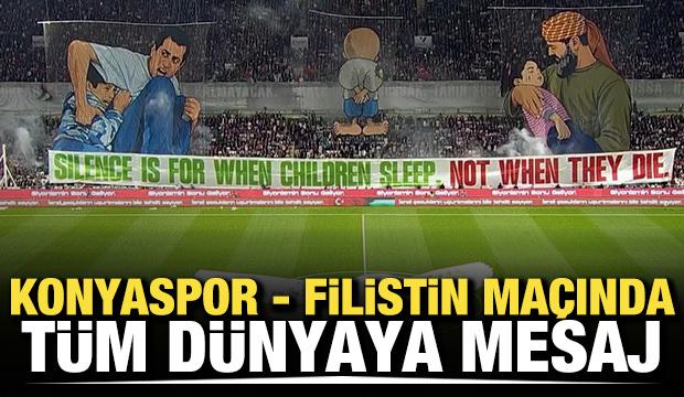Konyaspor - Filistin ma&ccedil;ında t&uuml;m d&uuml;nyaya mesaj