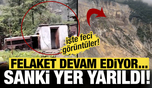 Korku filmi gibi! Heyelan evleri saniyeler içinde yok etti!