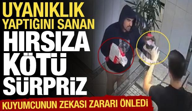 Uyanıklık yaptığını sanan hırsıza k&ouml;t&uuml; s&uuml;rpriz: Kuyumcunun zekası zararı &ouml;nledi