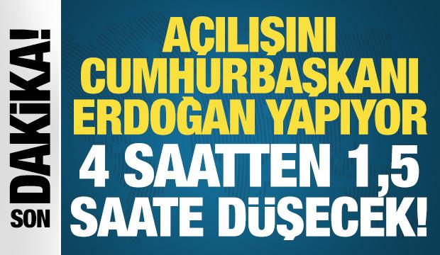 Cumhurbaşkanı Erdoğan Çerkezköy-Kapıkule Hızlı Tren Hattı'nın açılışında konuşuyor