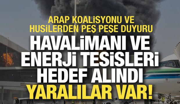 Son dakika... Riyad'daki havalimanında yangın! M&uuml;himmat isabet etti