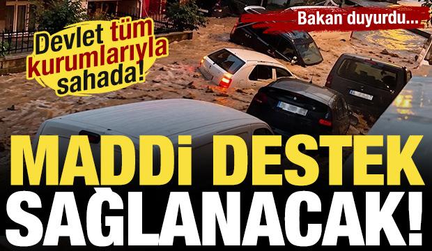 Bakan duyurdu: Selde zarar gören ailelere maddi destek!
