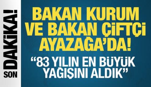 Bakan Kurum ve Bakan Çiftçi Ayazağa'da! Temizlik çalışmaları sürüyor!
