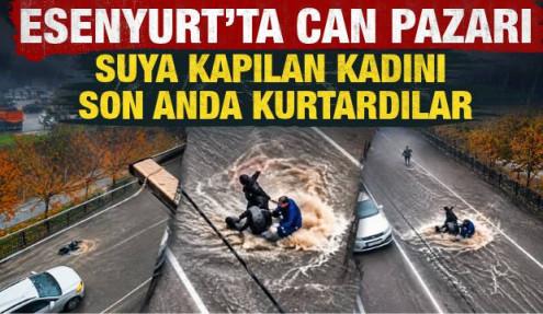 Esenyurt'ta can pazarı: Suya kapılan kadını böyle kurtardılar